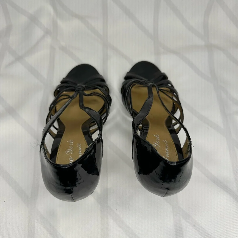 New York Transit strappy black patent leather heel size 9 - Picture 4 of 9